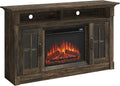 Media Fireplace Credenza, Carbon Oak Finish K562