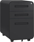 Pink 3 Drawer Rolling File Cabinet with Lock and Wheels, Metal Steel Frame L174