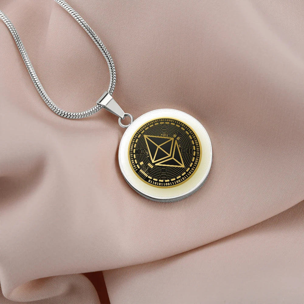 Stainless Steel or 18k Gold Circle Necklace 18-22" M67158