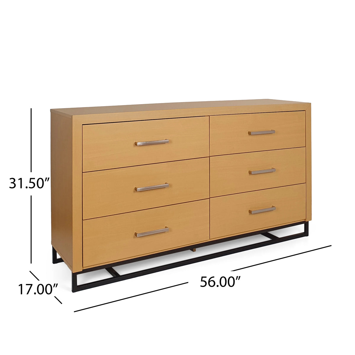Faux Wood 6 Drawer Double Dresser Q6076