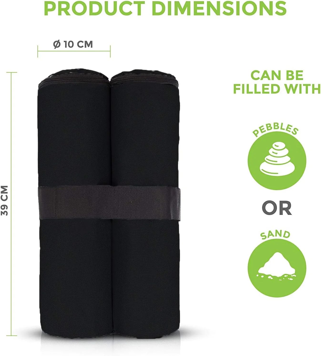 Canopy Weight Bags 30lb Each 4PCS Black C83289
