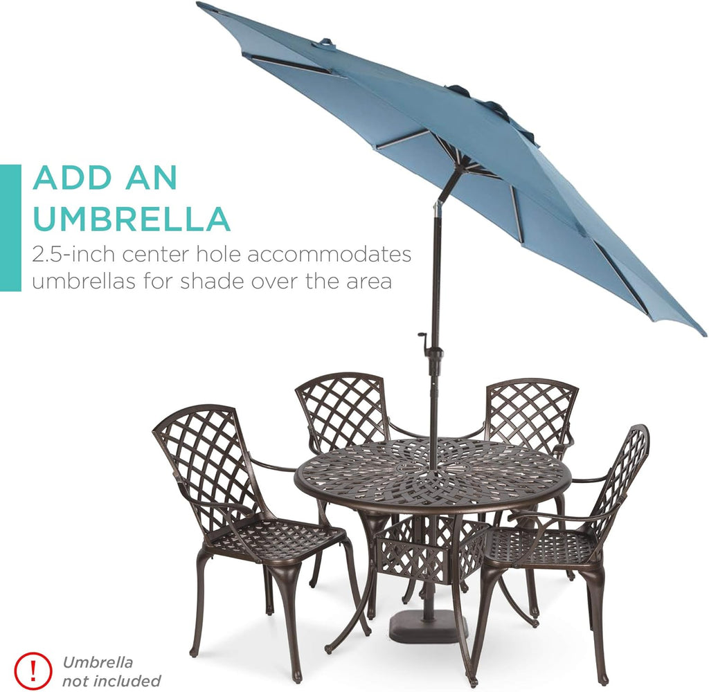 5-Piece Outdoor Cast Aluminum Dining Set with 4 Chairs A251
