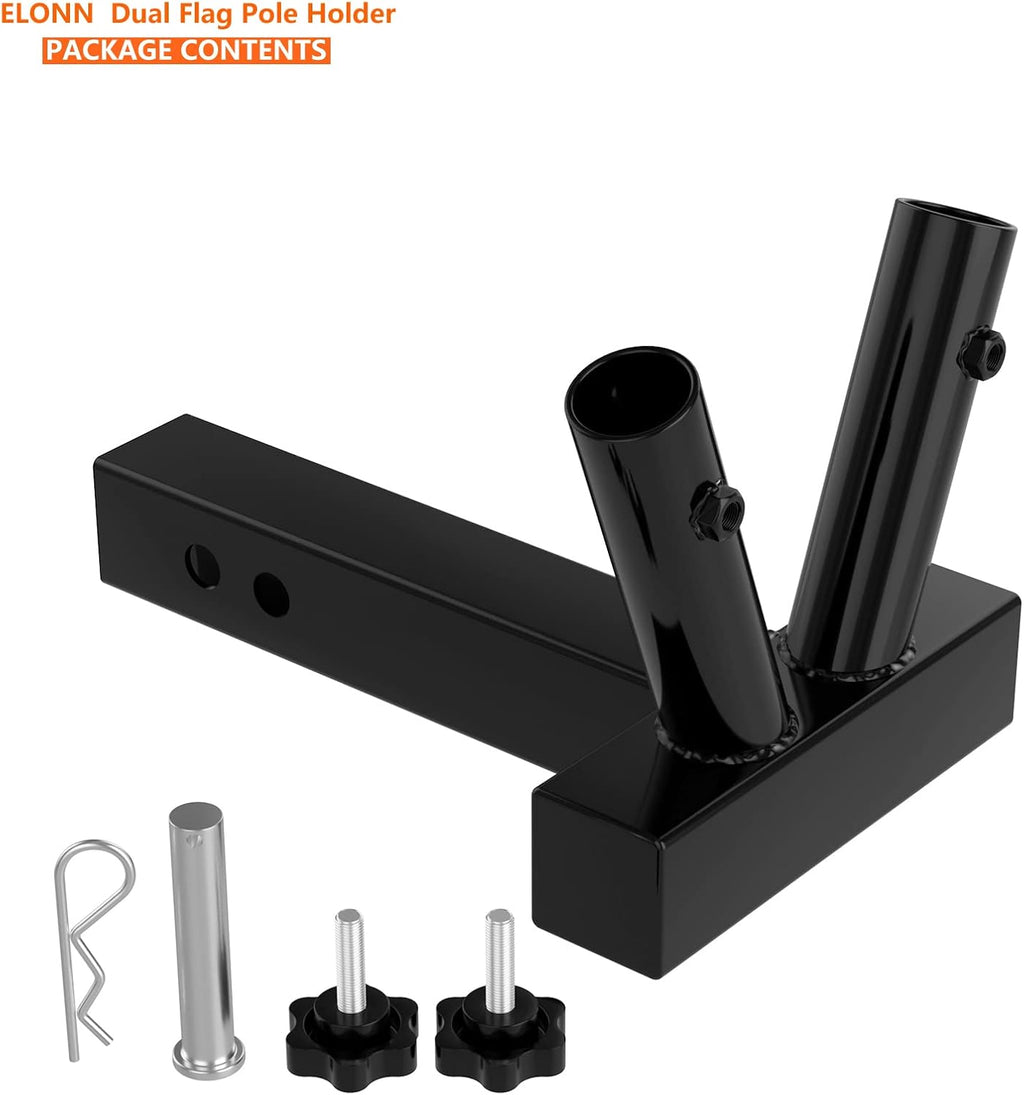 Dual Flag Pole Holder for SUV, RV, Pickup, Truck, Camper, Trailer C59882
