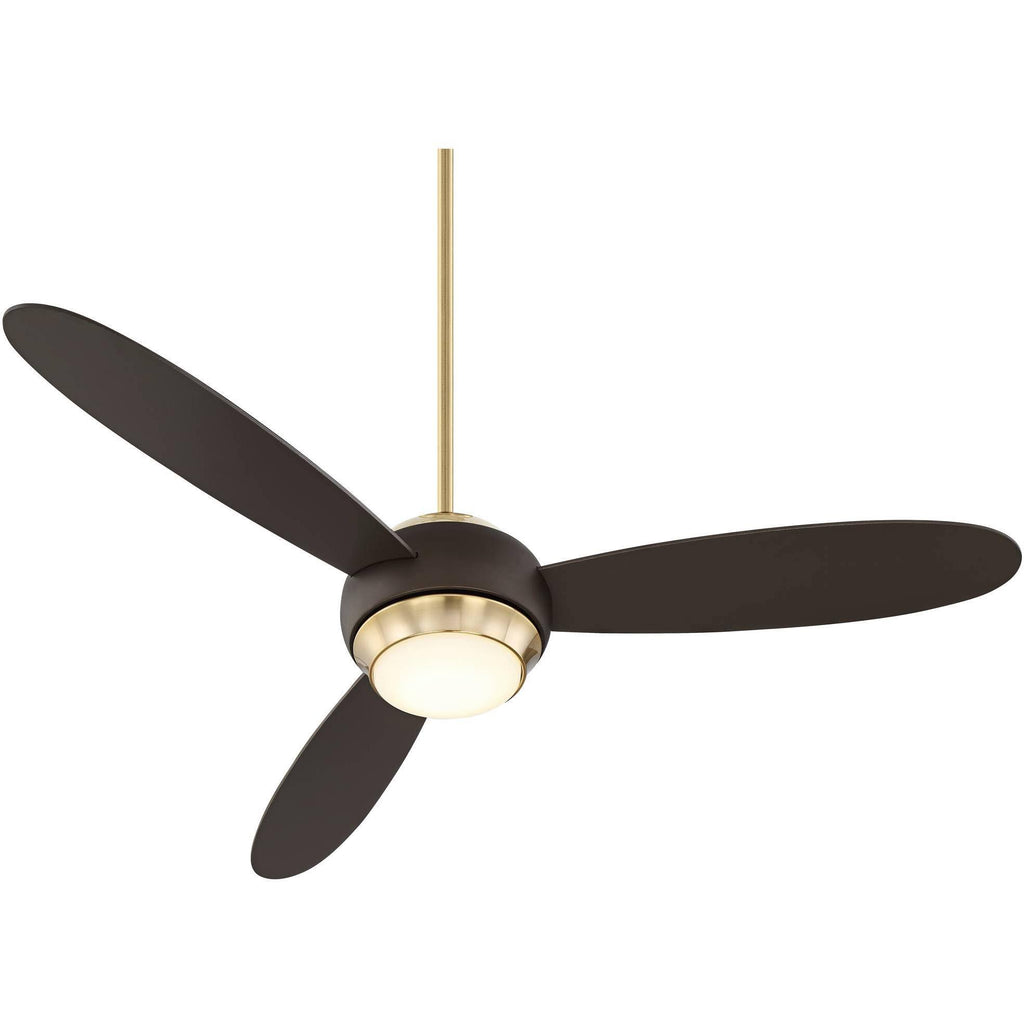 Modern Ceiling Fan with Light LED Dimmable Bronze and Soft Brass H987