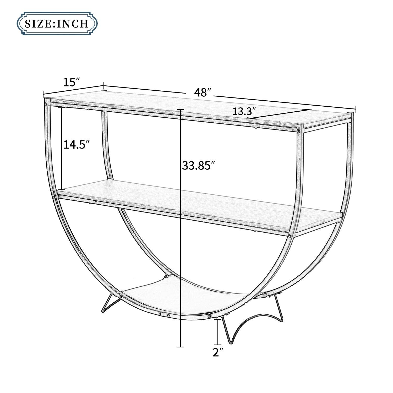 Black Distressed Wood Console Table L485