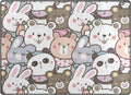 Panda and Bunny Illustration Design Area Rug, 80"x 58" Washable Non Slip Soft Carpet S251739