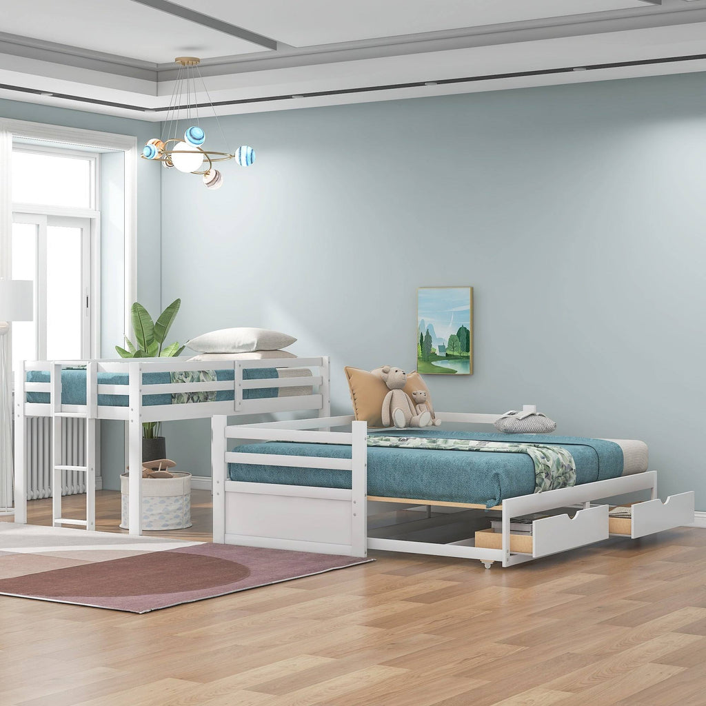 White Convertible Bunk Bed Z462854