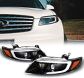 Black LED DRL Switchback Turn Signal Projector Headlights U925306