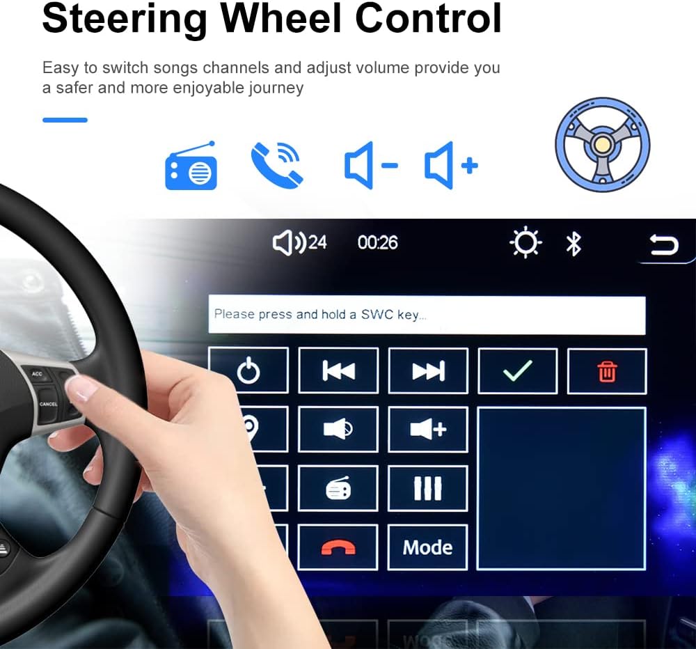 6.2" Touch Screen Car Stereo with Carplay Android Auto Bluetooth Backup Camera H26084