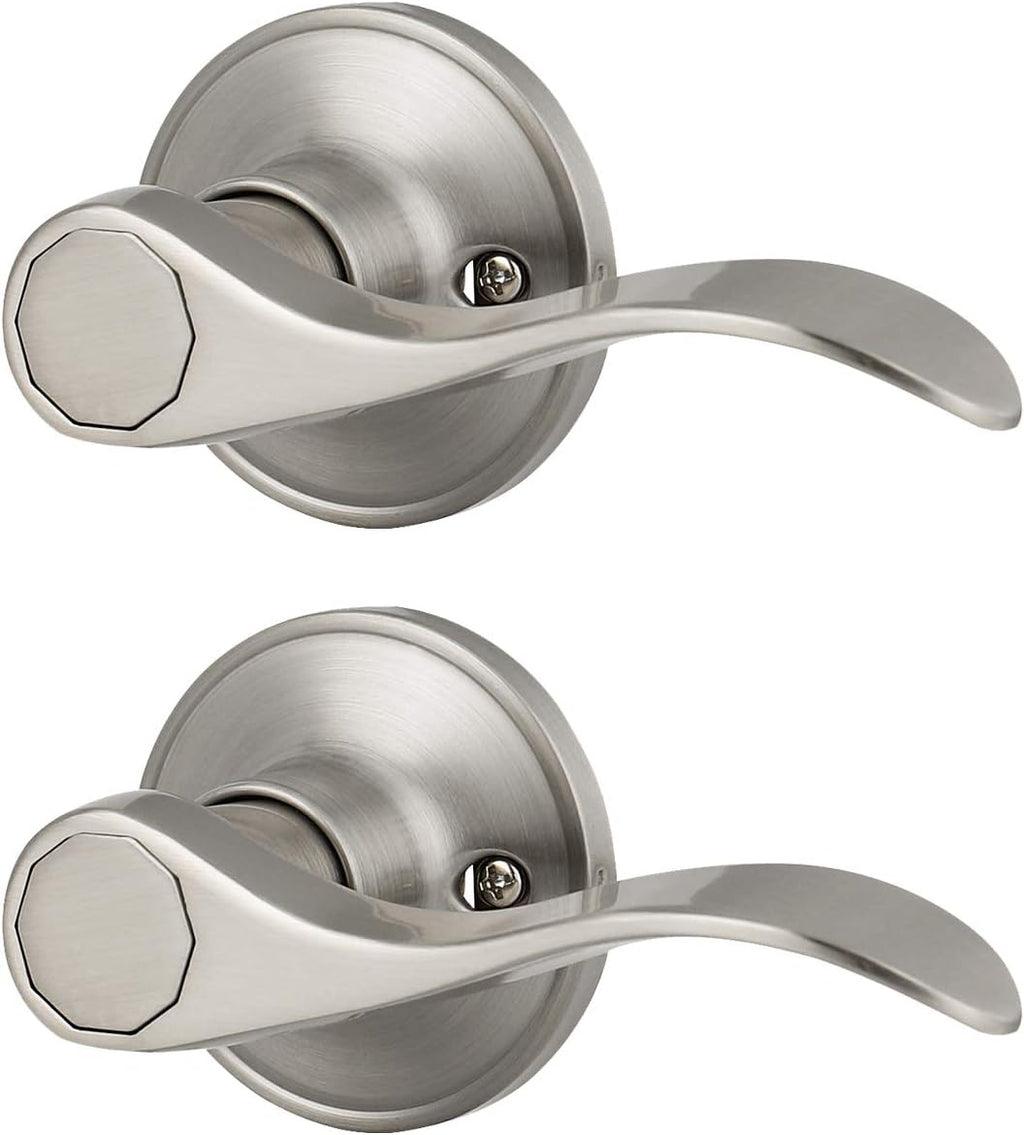 6 Pack Non-Locking Satin Nickel Door Lever Set U615877