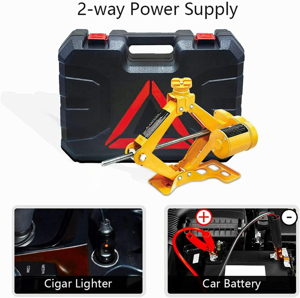 2 Ton 12V Electric Scissor Jack with Storage Box, Pack of 2 Q2808