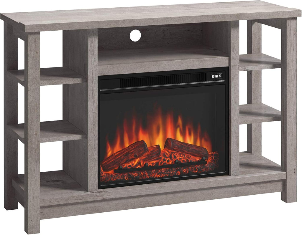 Media Fireplace Credenza, Carbon Oak Finish K562