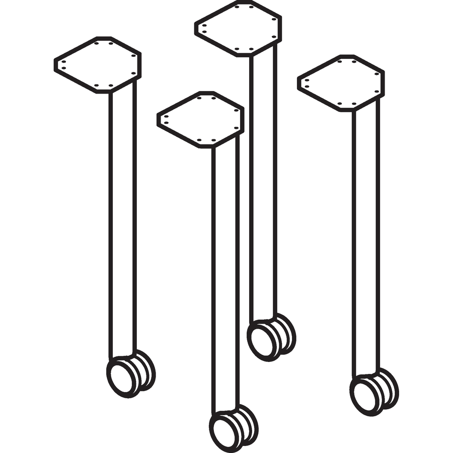 Black Post Leg Base with Casters C29862