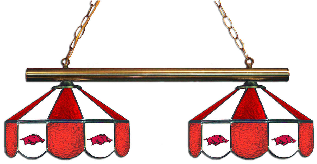 Arkansas Razorbacks Stained Glass 2-Light Game Table Light J9830