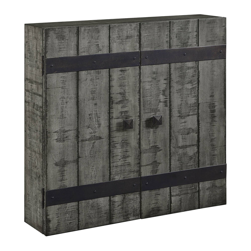 Solid Wood Dartboard and Cabinet Set - Rustic Oak H8510