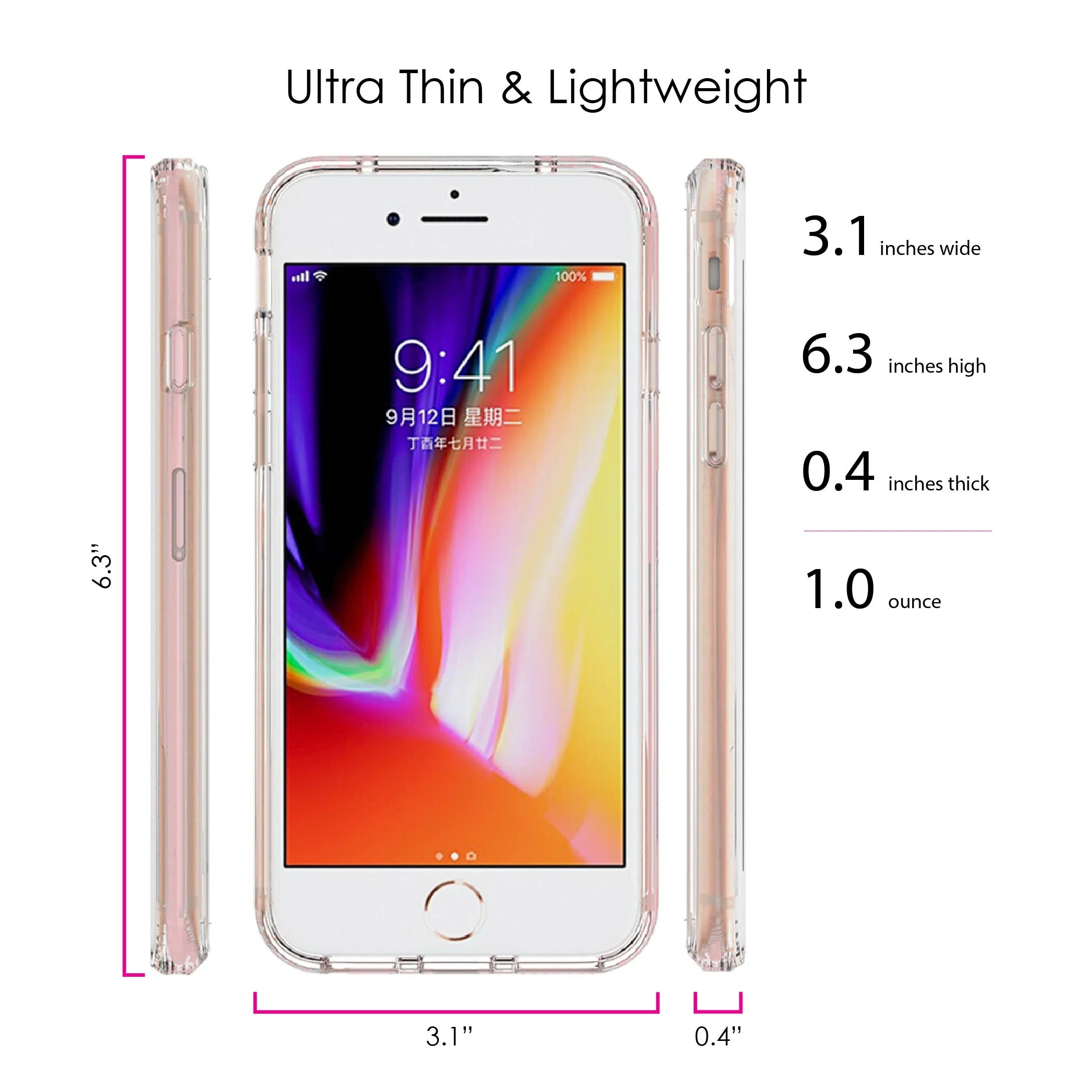 Clear Shockproof Hybrid Case for iPhone 7 PLUS / 8 PLUS with Tempered Glass Screen Protector S719162
