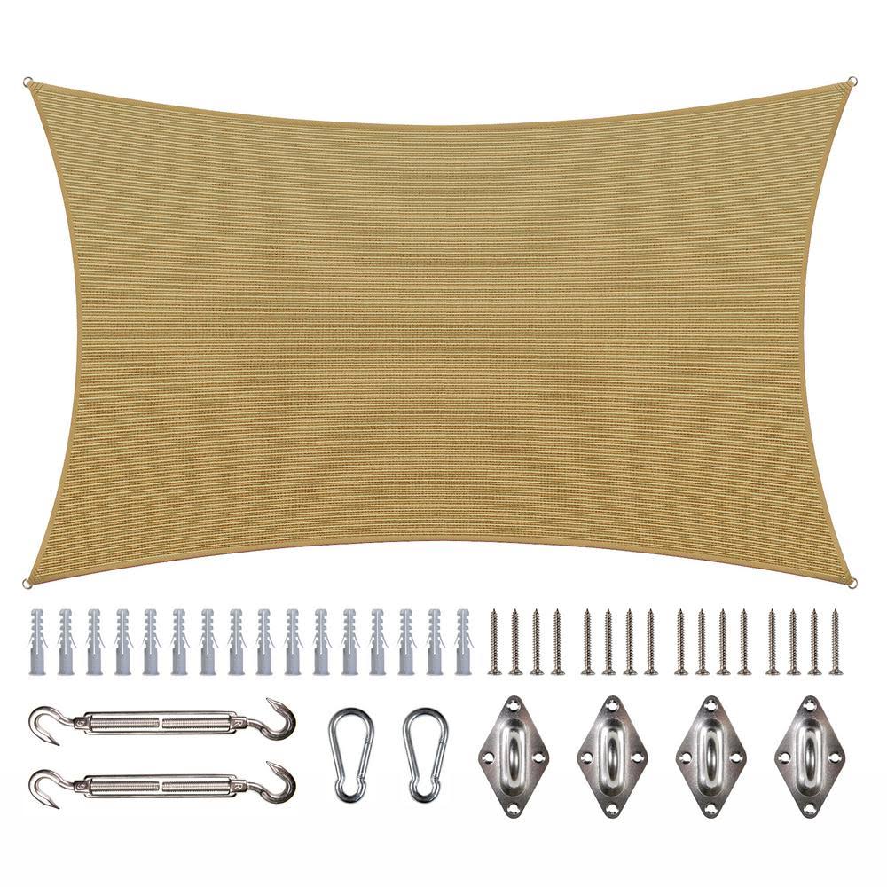 Sand Beige Rectangle Sun Shade Sail T875