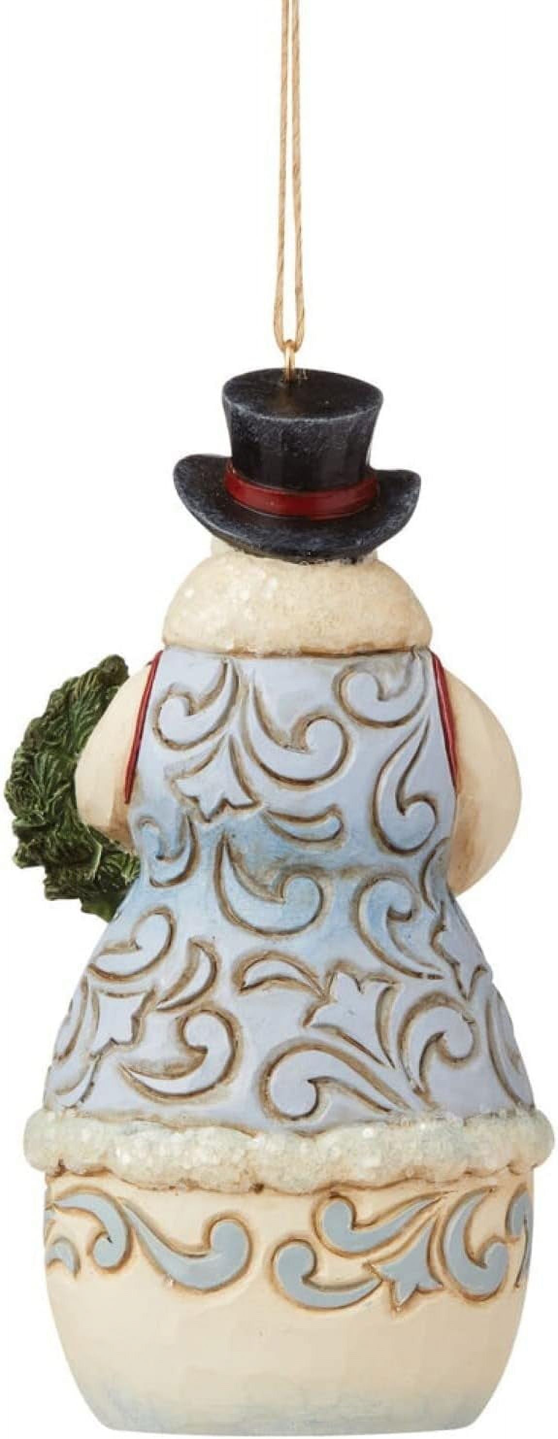 Victorian Snowman With Wreath Ornament C2226