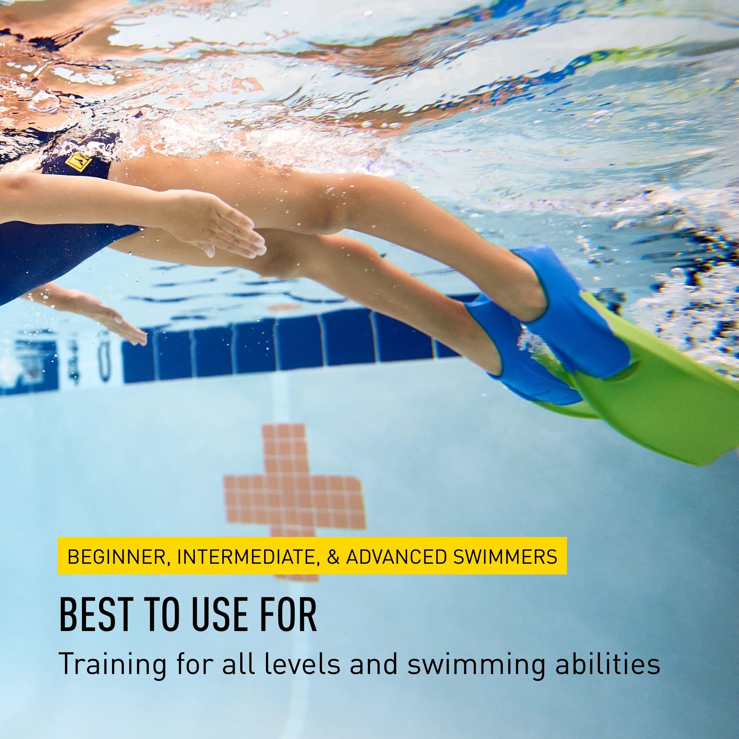 Blue/Lime Green Swimming Fins W46070