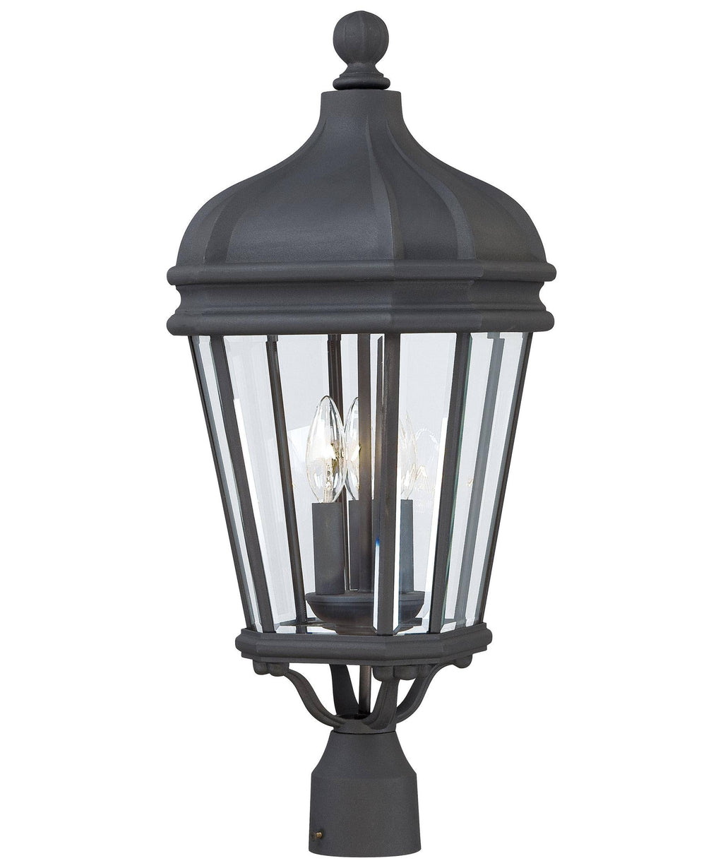 3 Light Post Mount Black S575