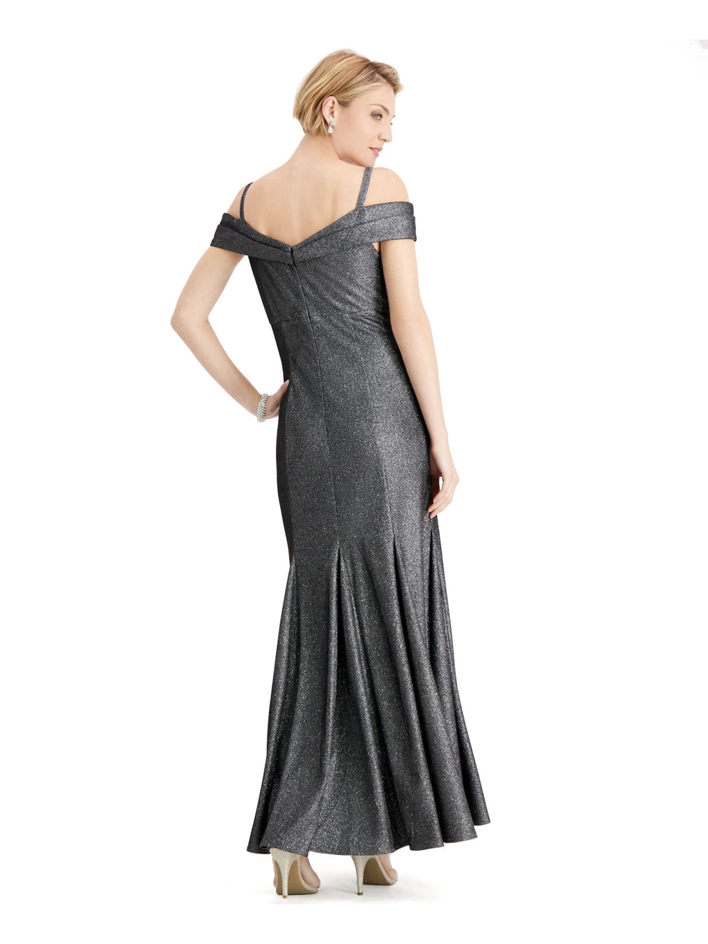 Gray Sleeveless Maxi Fit + Flare Formal Dress B742