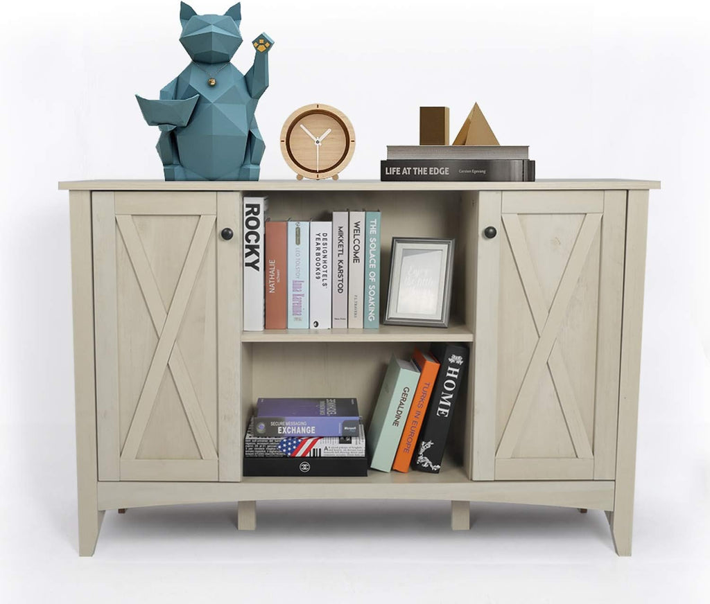 Mid Century Entryway Cabinet with Door Storage Grey R39766