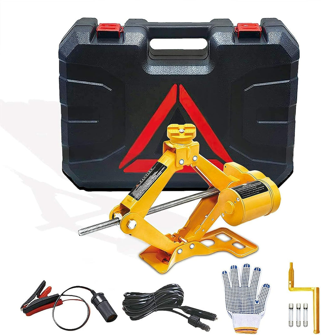2 Ton 12V Electric Scissor Jack with Storage Box, Pack of 2 Q2808