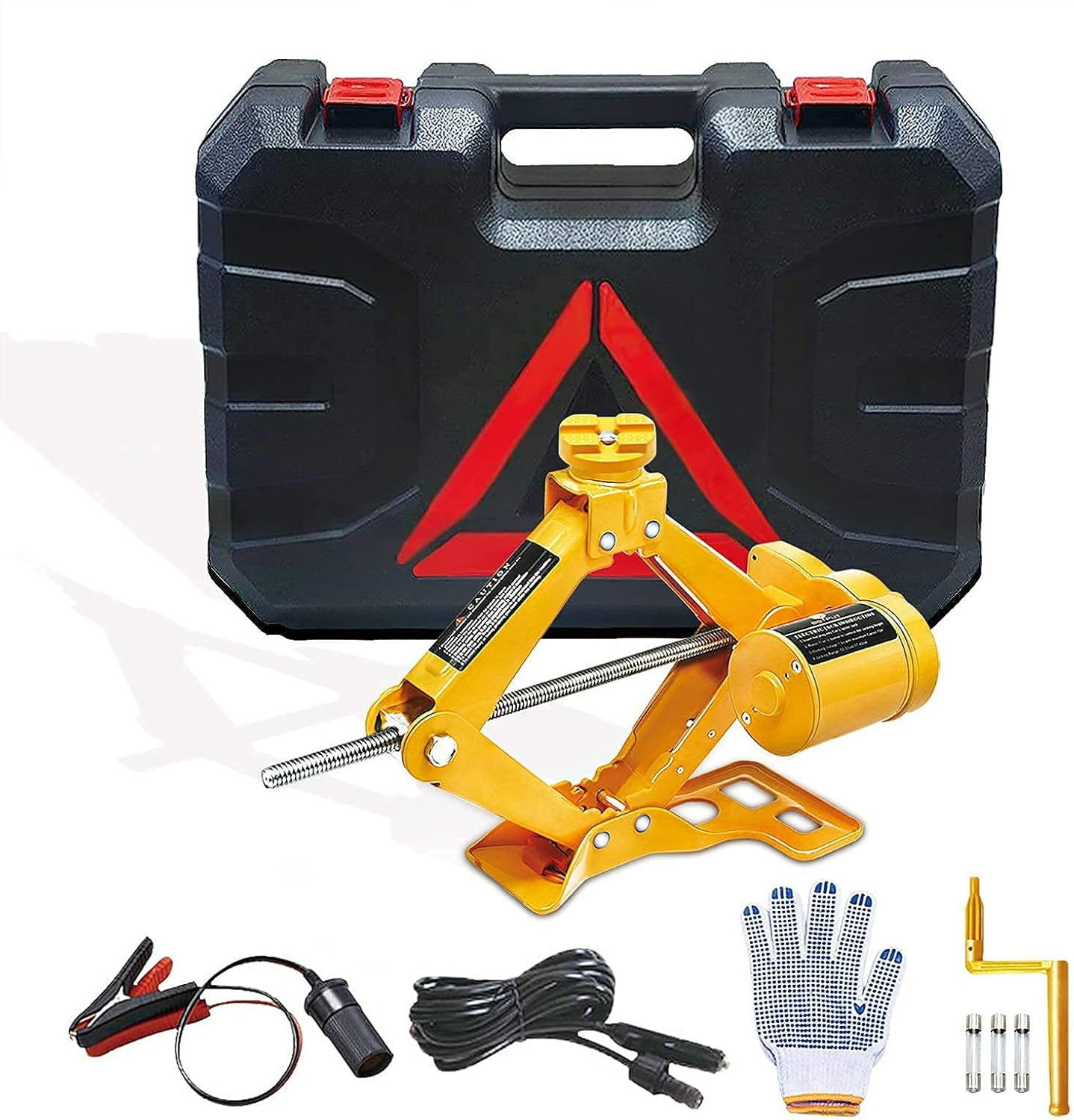 2 Ton 12V Electric Scissor Jack with Storage Box, Pack of 2 Q2808