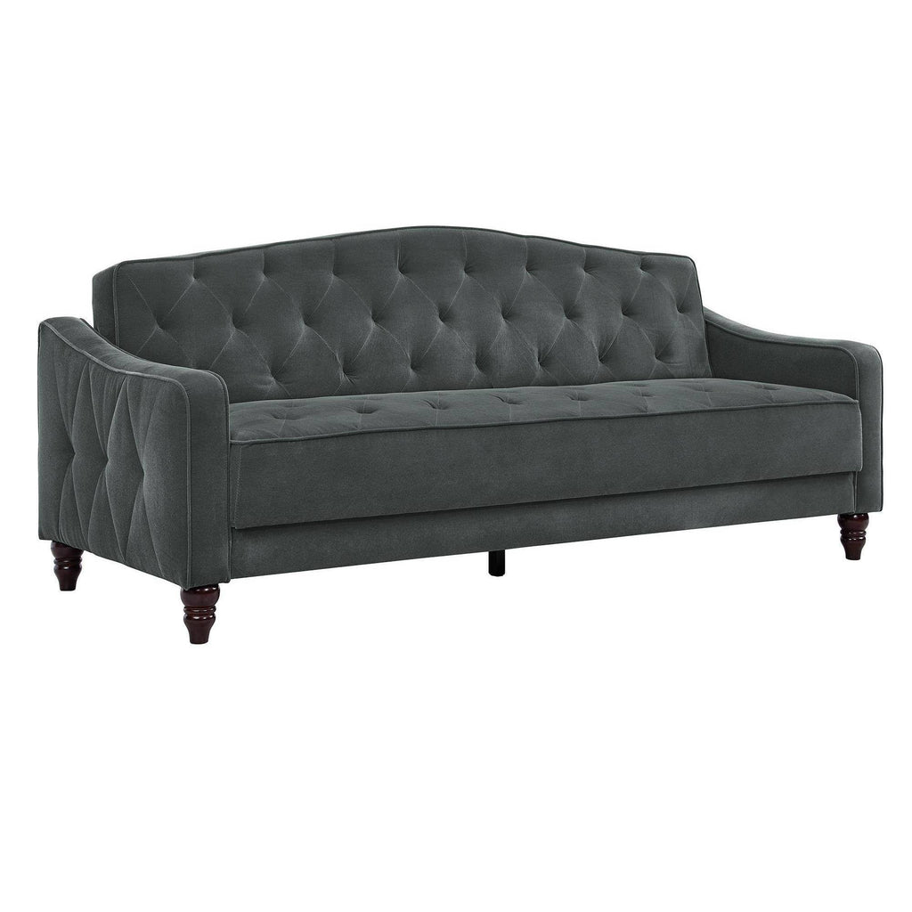 Gray Velvet Tufted Sofa Sleeper F861571