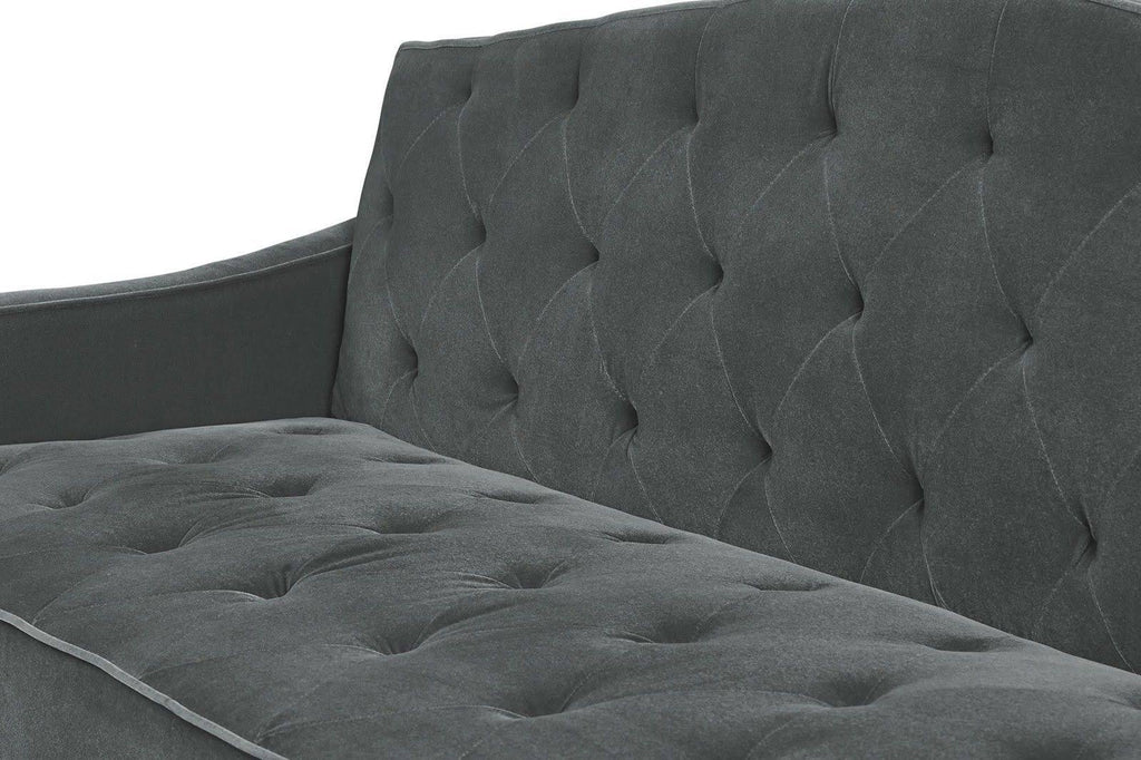 Gray Velvet Tufted Sofa Sleeper F861571