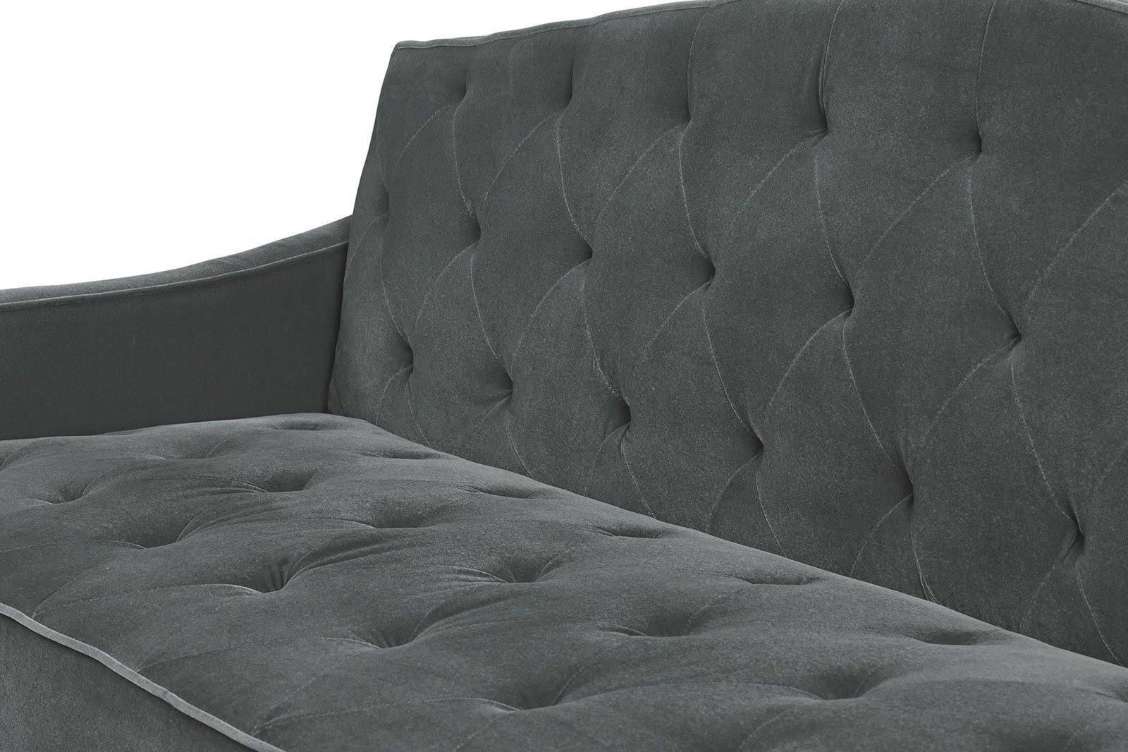 Gray Velvet Tufted Sofa Sleeper F861571