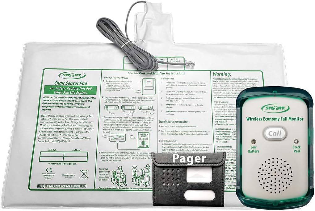 Quiet Fall Alert with Chair Pad and Caregiver Pager V12637