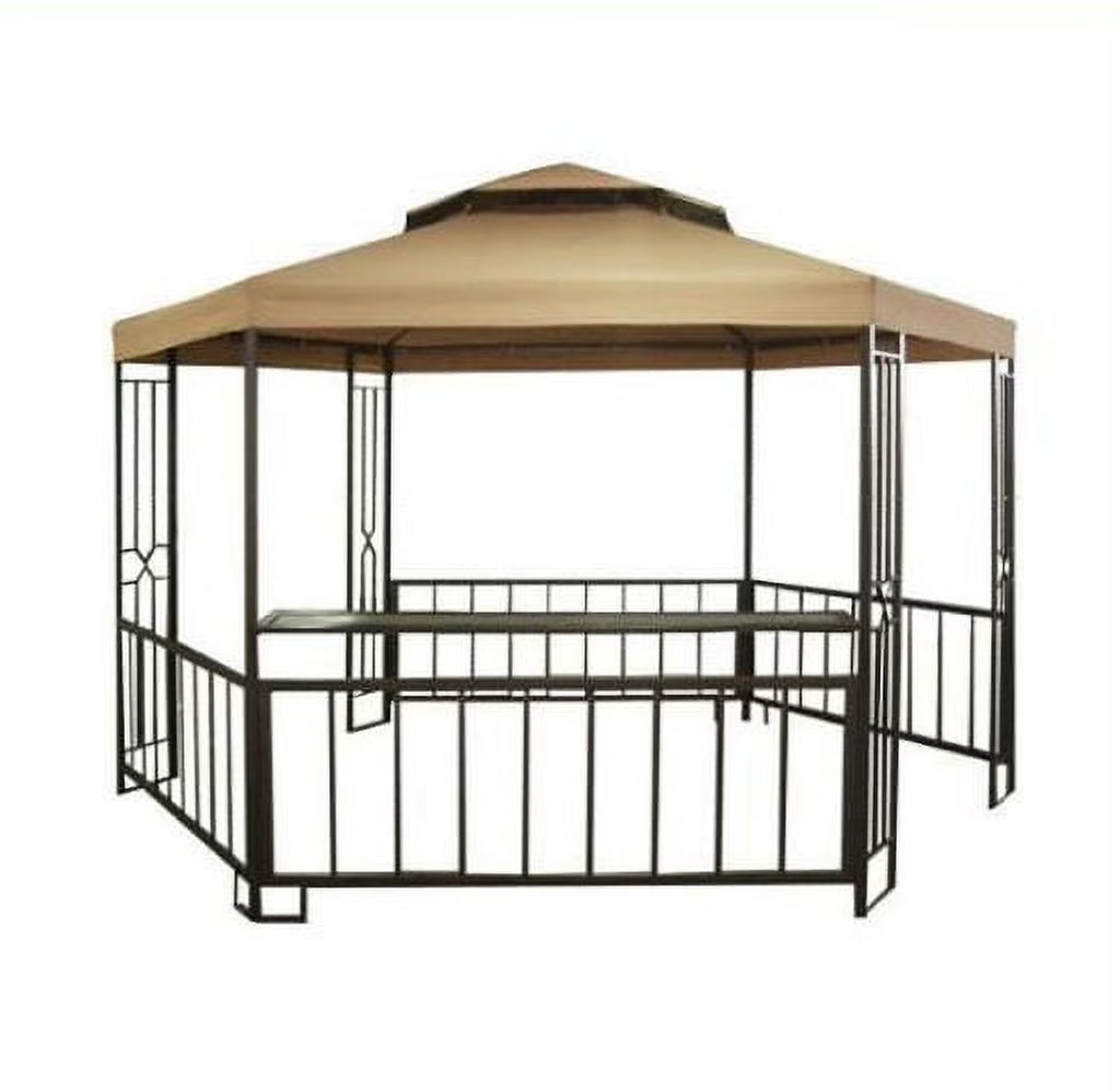 Hexagon Gazebo Replacement Canopy Top and Side Mosquito Netting Set B82024