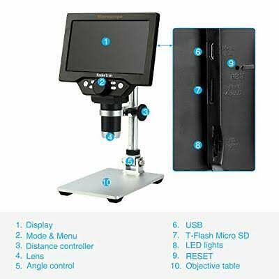 7 inch LCD Digital USB Microscope 12mp 1-1200x Magnification Handheld H81519