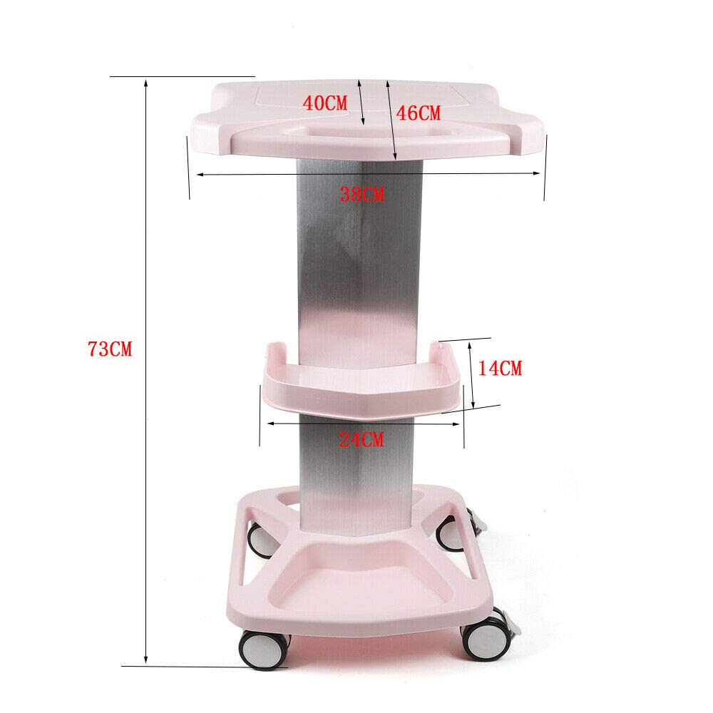 Pink Metal + ABS Rolling Trolley Cart W46759