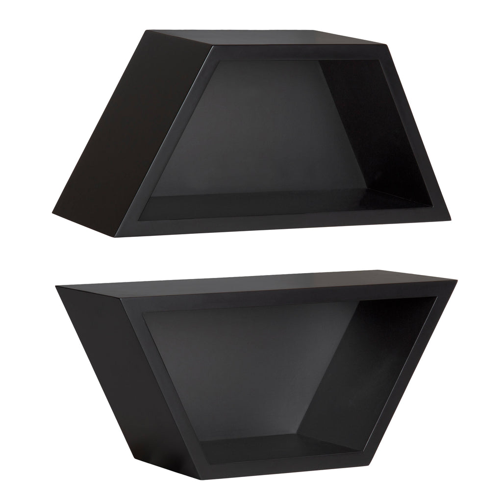 Black Wall Shelf Set of 2 D4392