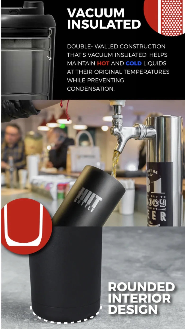 White Stainless Steel Insulated Water Bottle with Mixer, 24 oz G33679