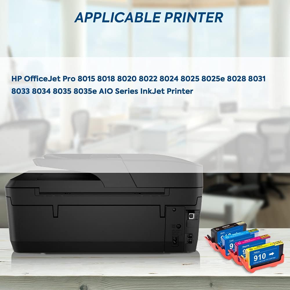 Ink Cartridge Replacement for HP Officejet Pro 8035 AIO Series Printer 4 Color (KCMY) Pack of 2 Z29836
