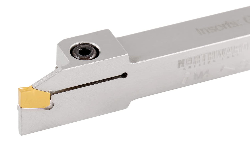 3/8'' by 1/2'' Heavy Duty Indexable Grooving/Parting Holder with Gtn-2 Tin Coated Carbide Insert S154244