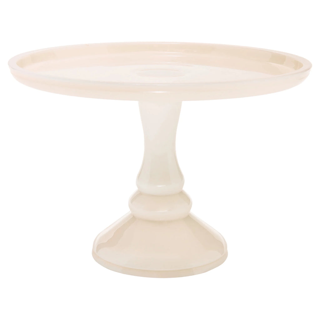 Milk White 10-inch Cake Stand with Glass Cover L50118