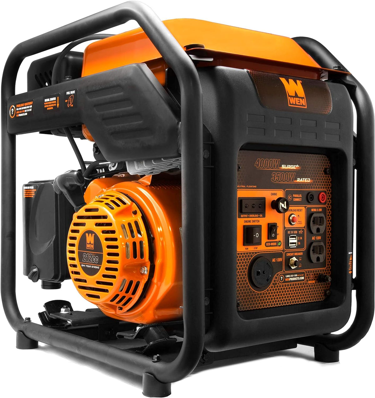 4000-Watt Open Frame Inverter Generator with CO Shutdown Sensor D11182
