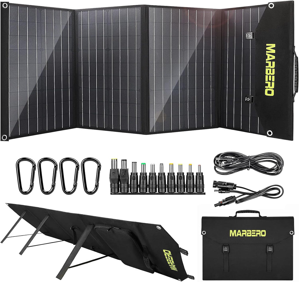 100W Foldable Solar Panel Kit with 18V DC Output, 3 USB Ports R3745