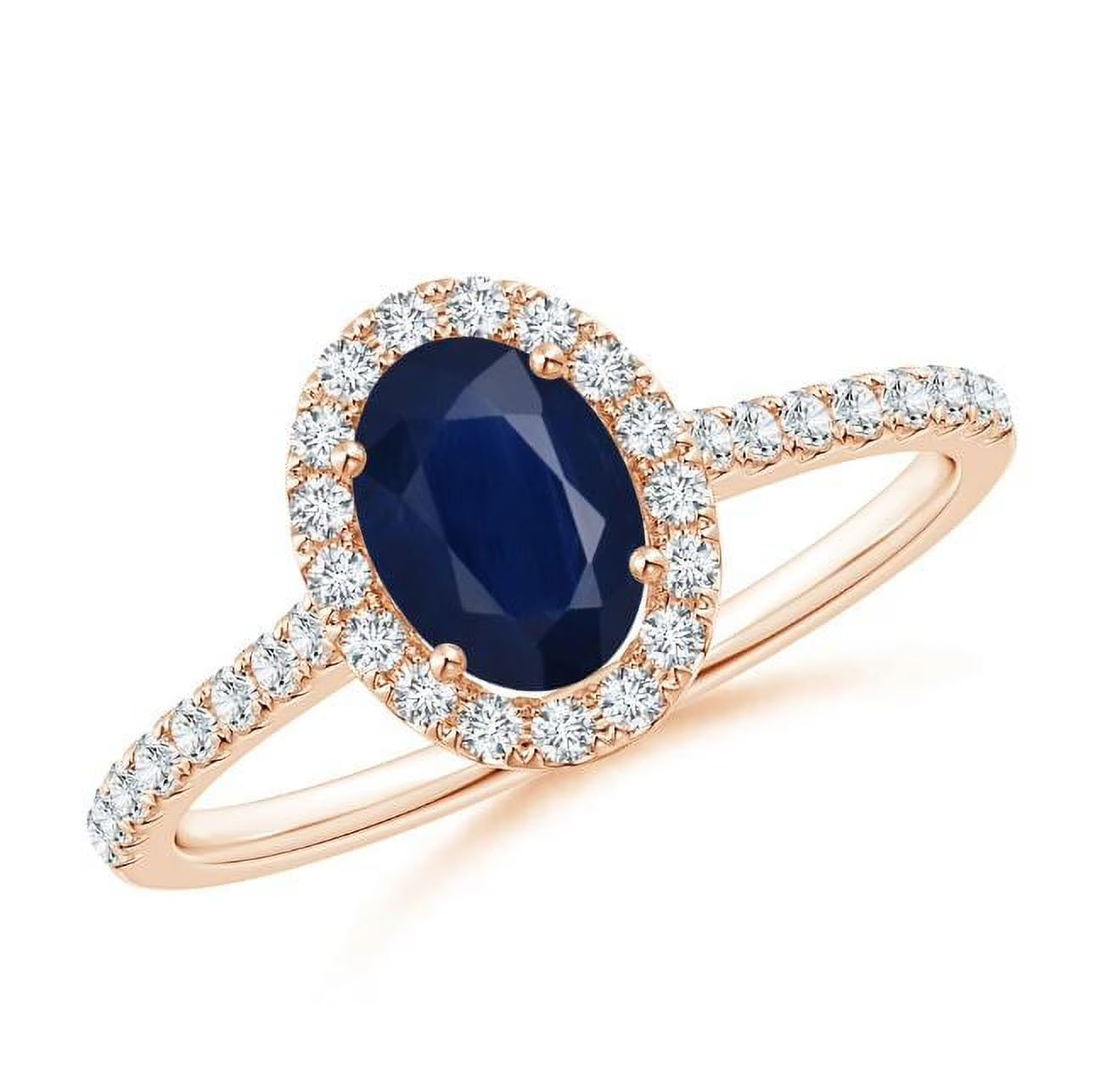 Blue Sapphire CZ Cocktail Band Ring 925 Sterling Silver Rose Gold Plated O5724