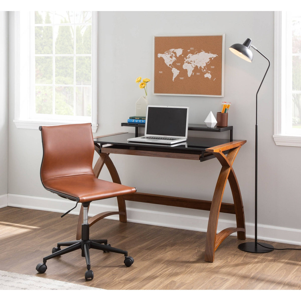 Camel Faux Leather Task Chair H1203