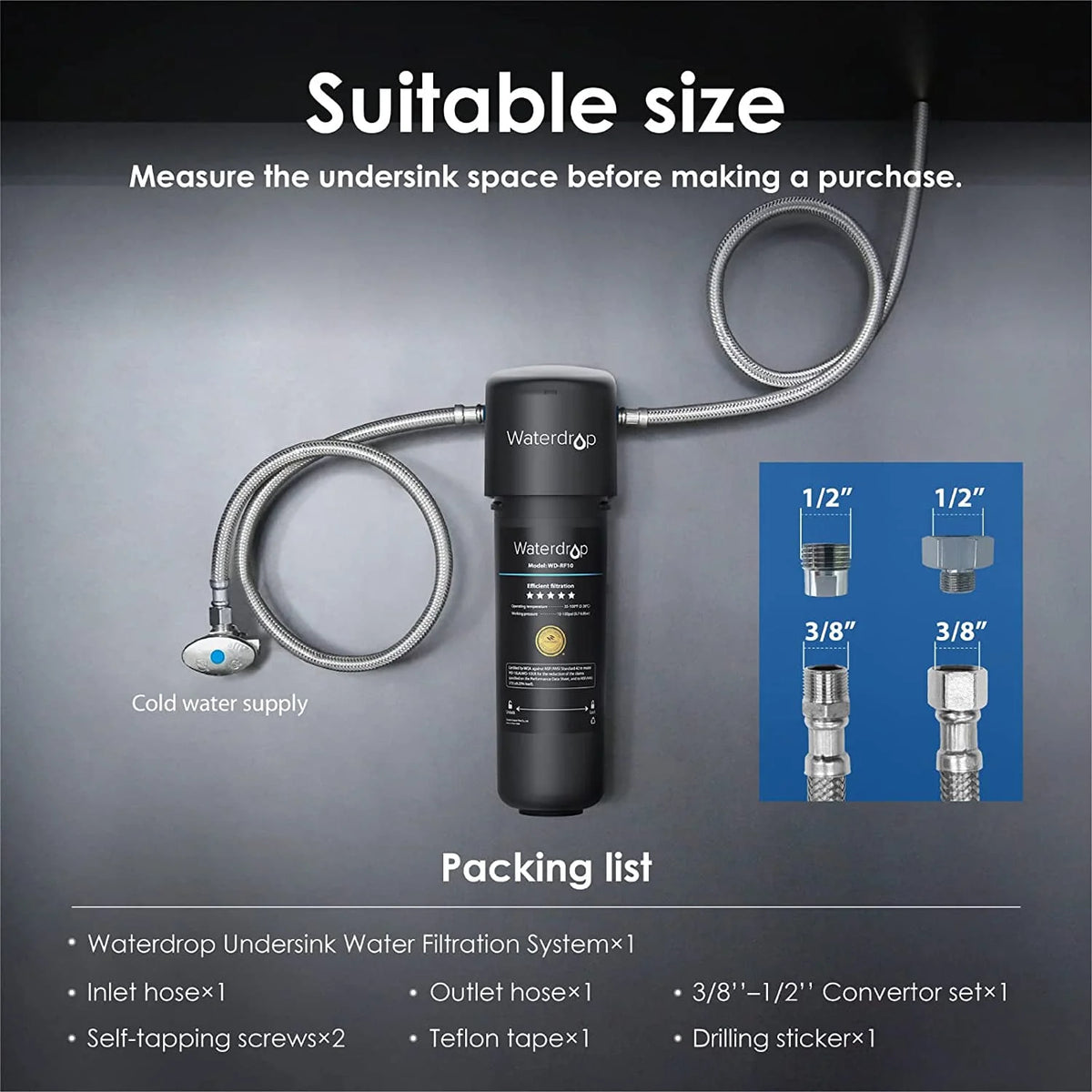 Under Sink Water Filter System, 8000 Gallons Ultra High Capacity X56891