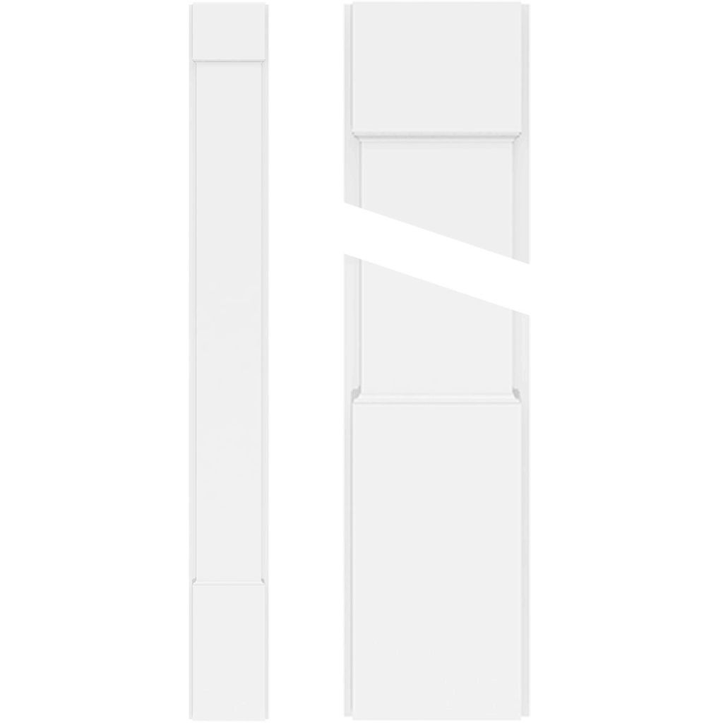 Plain PVC Pilaster with Standard Capital and Base (Pair) J12619