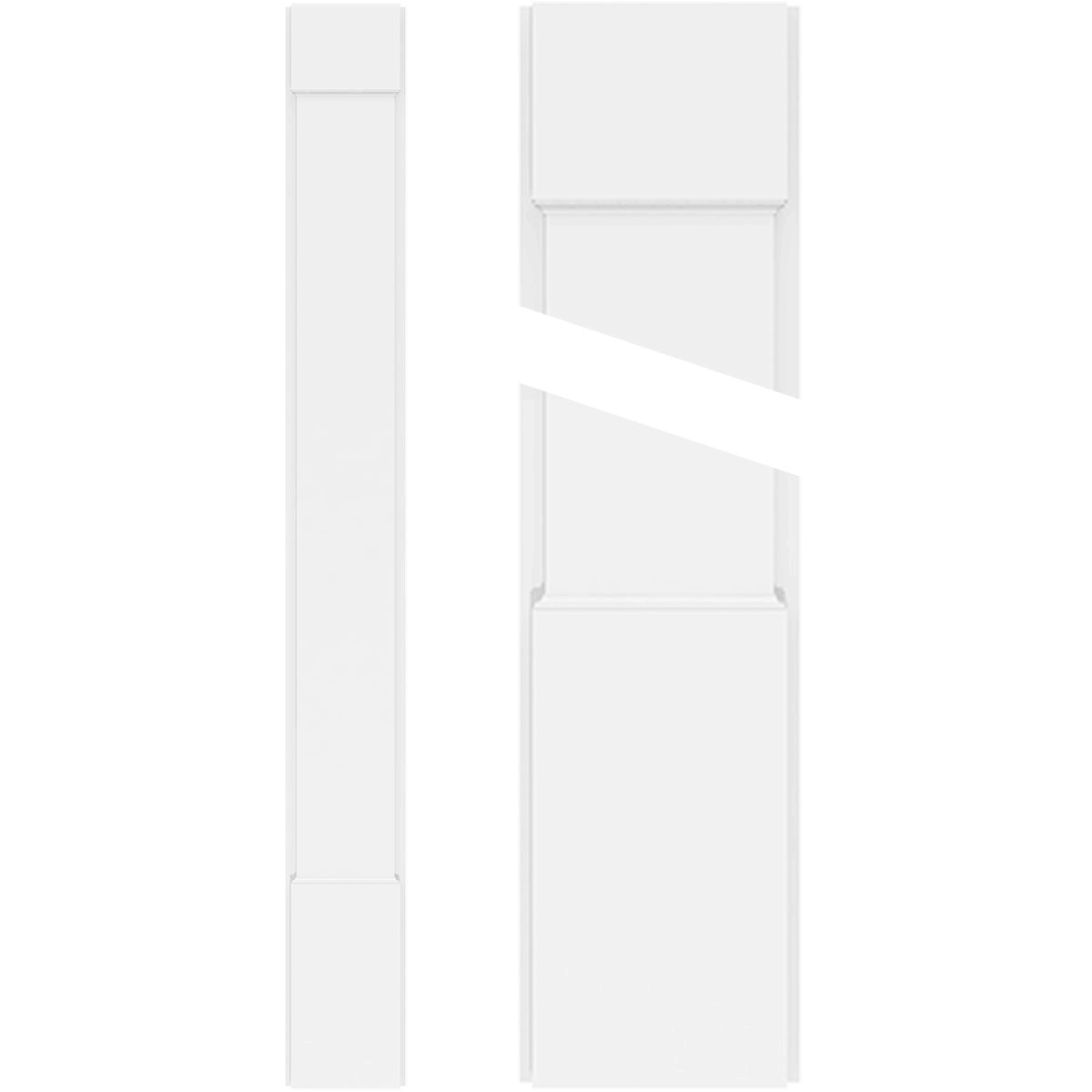 Plain PVC Pilaster with Standard Capital and Base (Pair) J12619