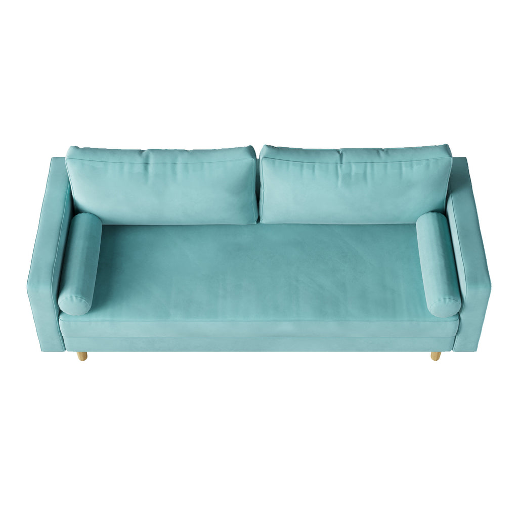 Modern Green Velvet Double Seat Sofa I56357