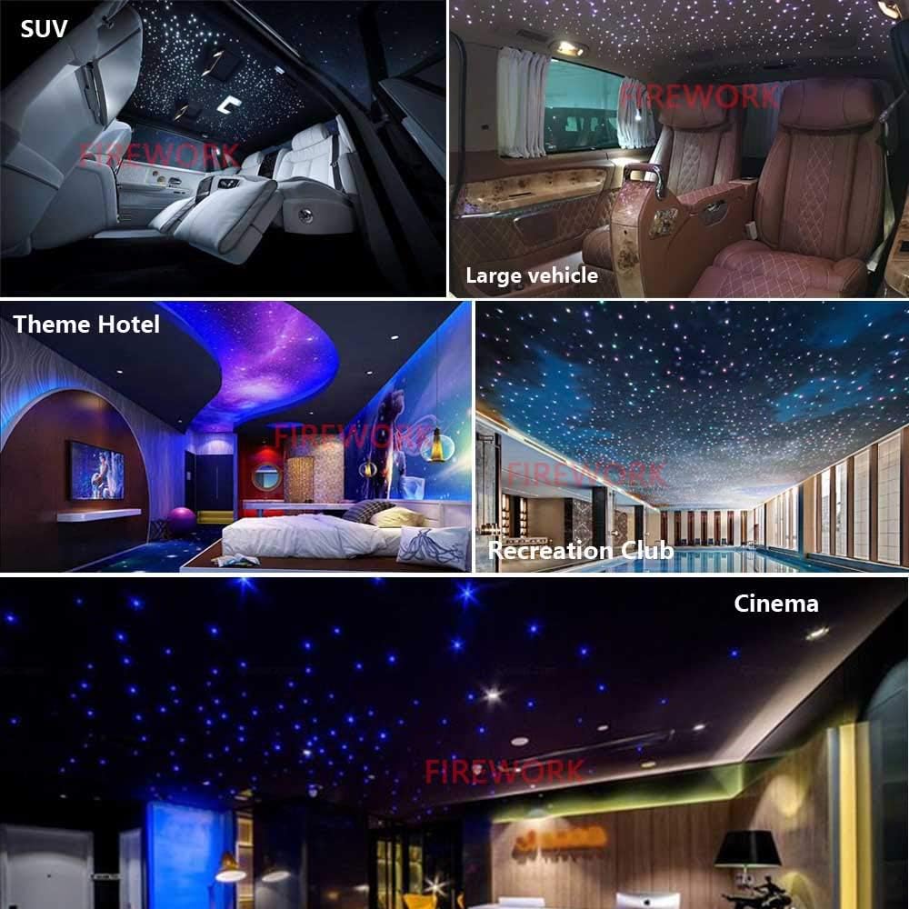 420pcs 0.03in 9.8ft RGBW LED Fiber Optic Star Ceiling Light Kit H92935