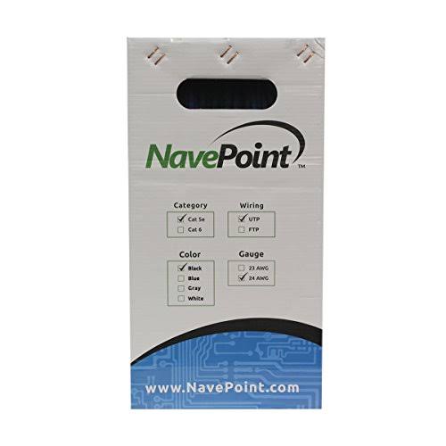 Cat5e 1000ft UTP Solid 24AWG Black Network Ethernet Bulk Wire L886317